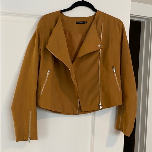 Boohoo Jackets & Blazers - Suede Moto Jacket Zipper Closure